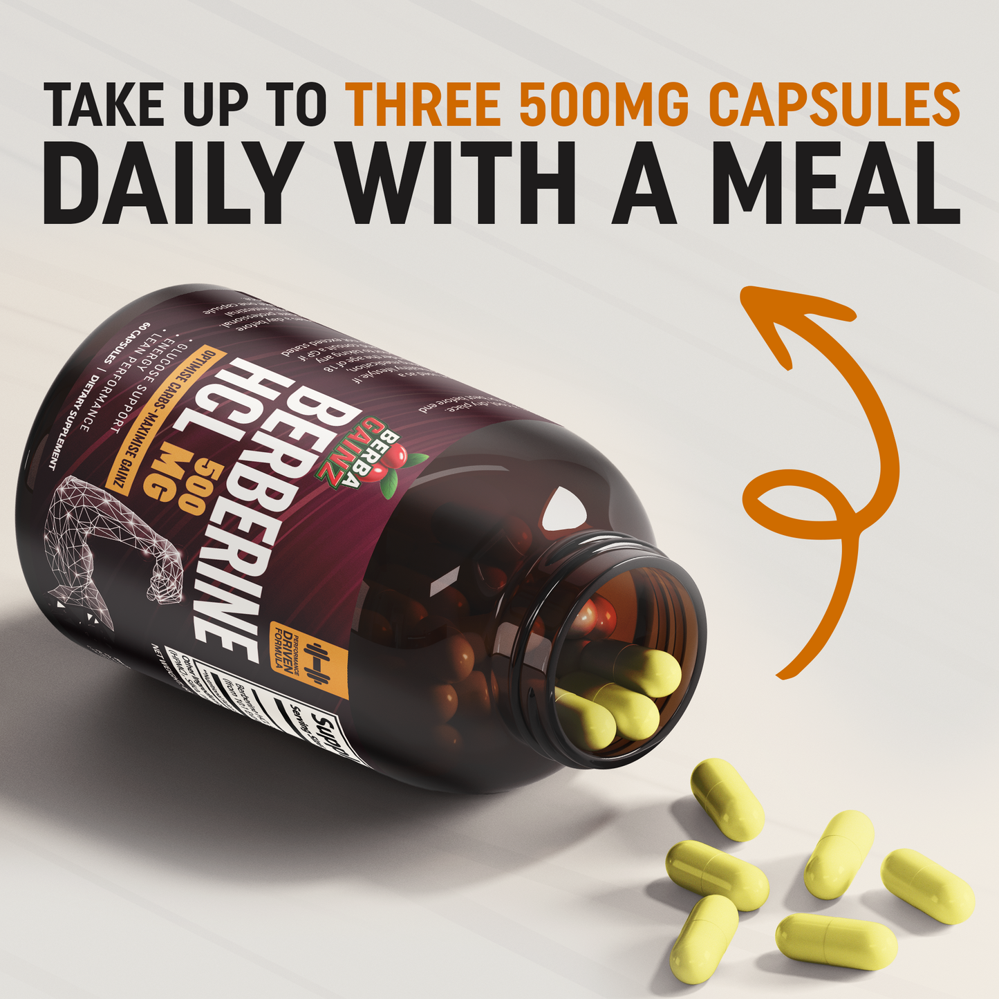 BerbaGainz Berberine HCL 500mg - 60 Capsules